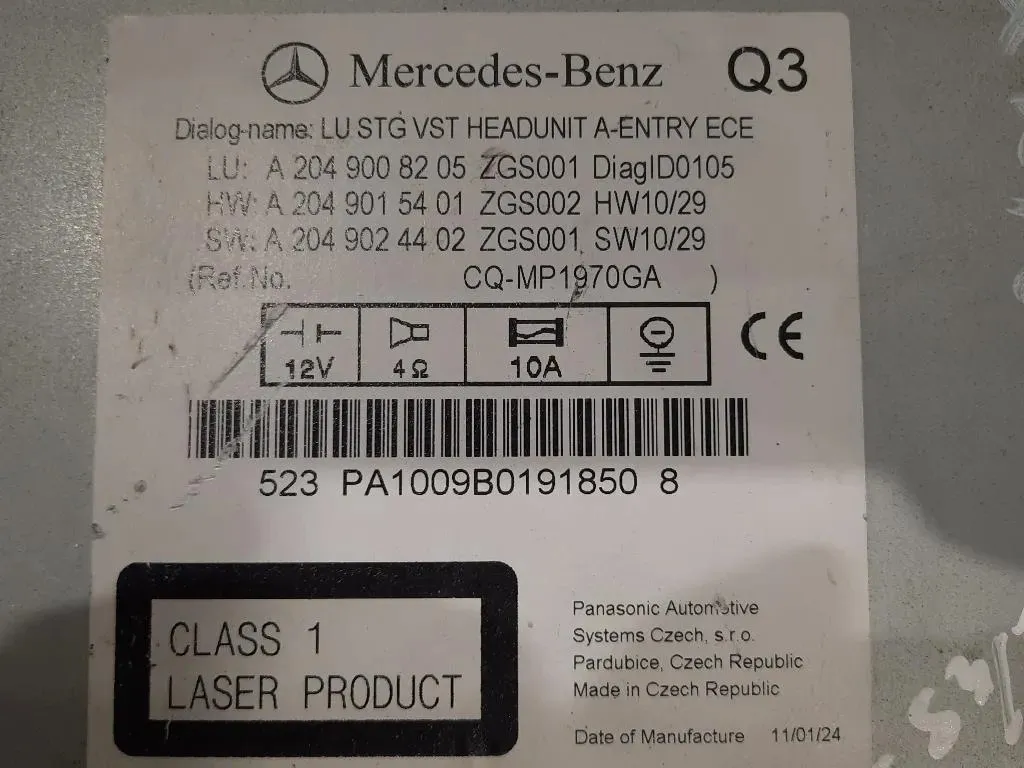 Unità Autoradio A2049008205 Mercedes Classe C W204 2011