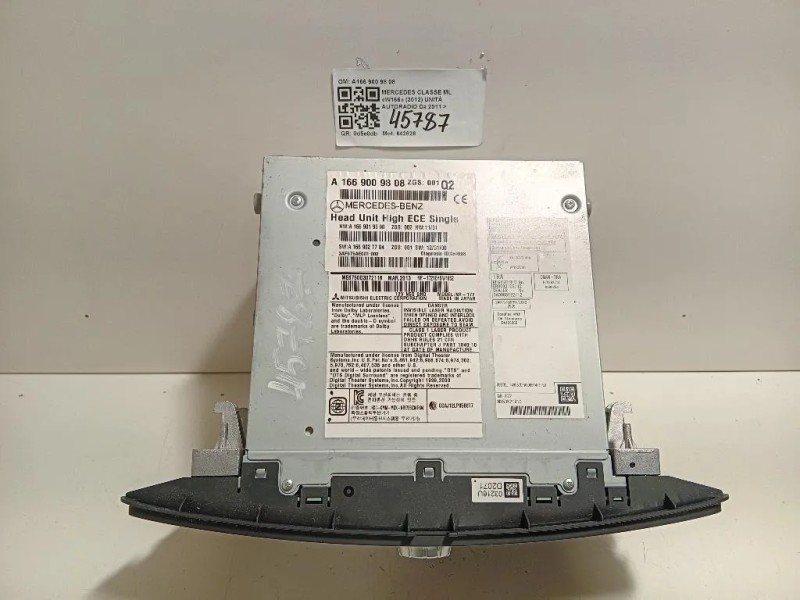 Unità Autoradio A166 900 98 08 NO CODICE SBLOCCO Mercedes Classe ML W166 2012