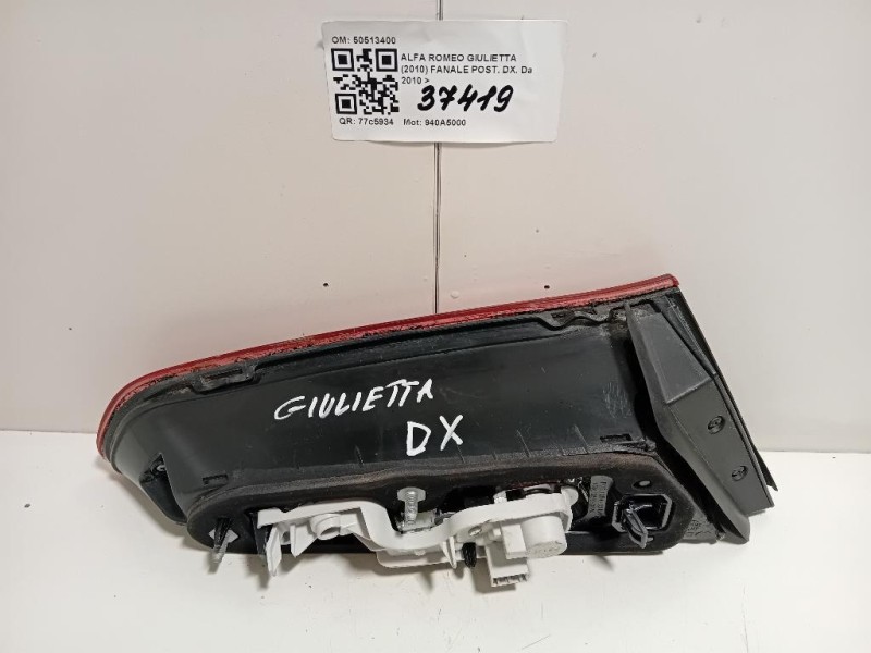 Fanale POST DX 50513400 Alfa Romeo Giulietta 2010