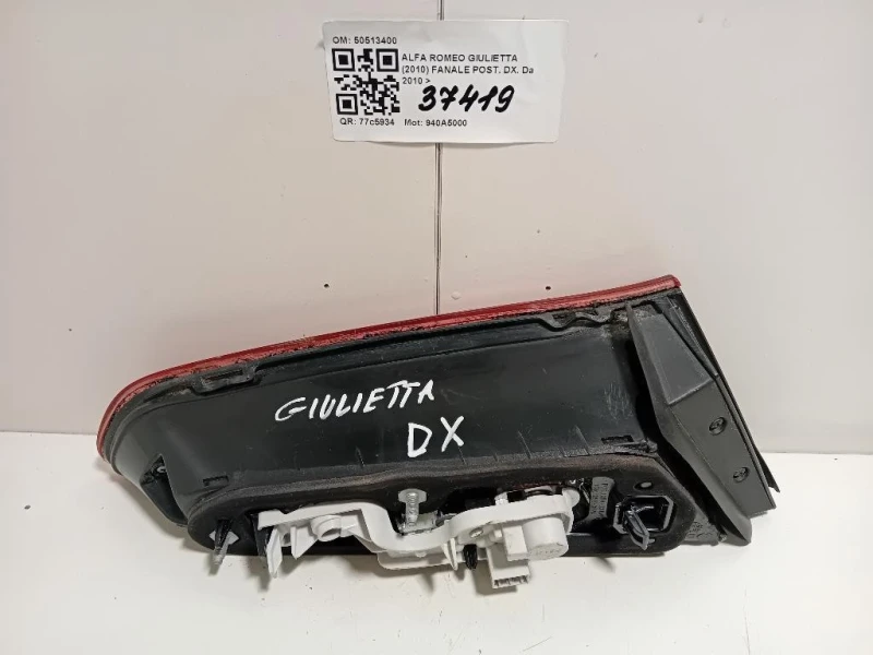 Fanale POST DX 50513400 Alfa Romeo Giulietta 2010