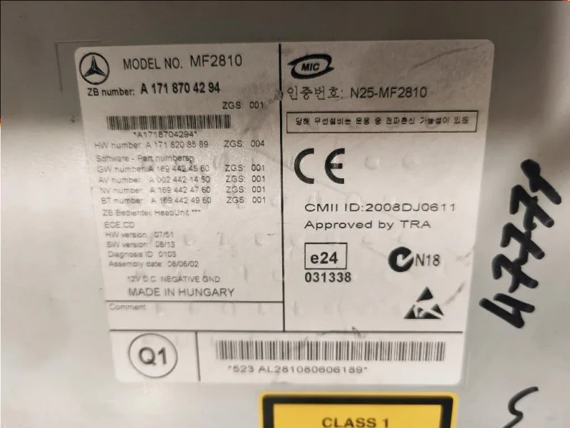 Unità Autoradio A1718704294 Mercedes Classe SLK R171 2004