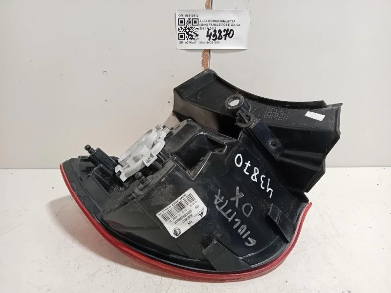 Fanale POST DX 50513612 Alfa Romeo Giulietta 2010