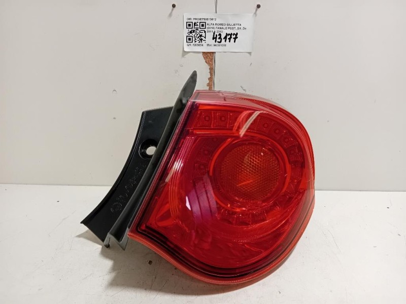 Fanale POST DX 50513612 Alfa Romeo Giulietta 2010