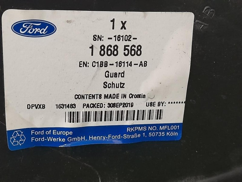 Parasassi Passaruota Interno ANT DX 1868568 Ford Fiesta VI 2008