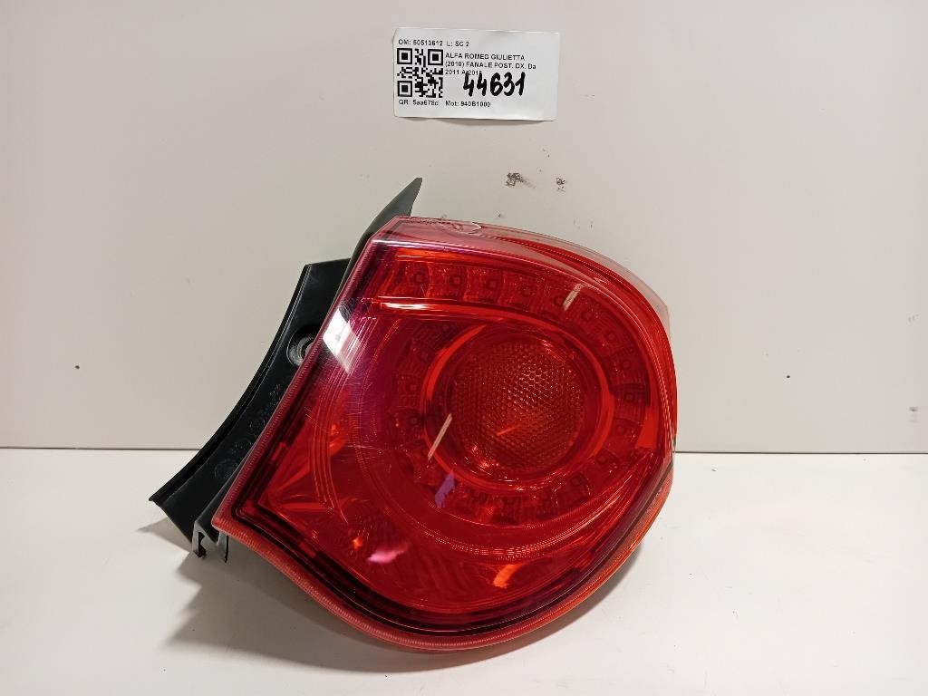 Fanale POST DX 50513612 Alfa Romeo Giulietta 2010