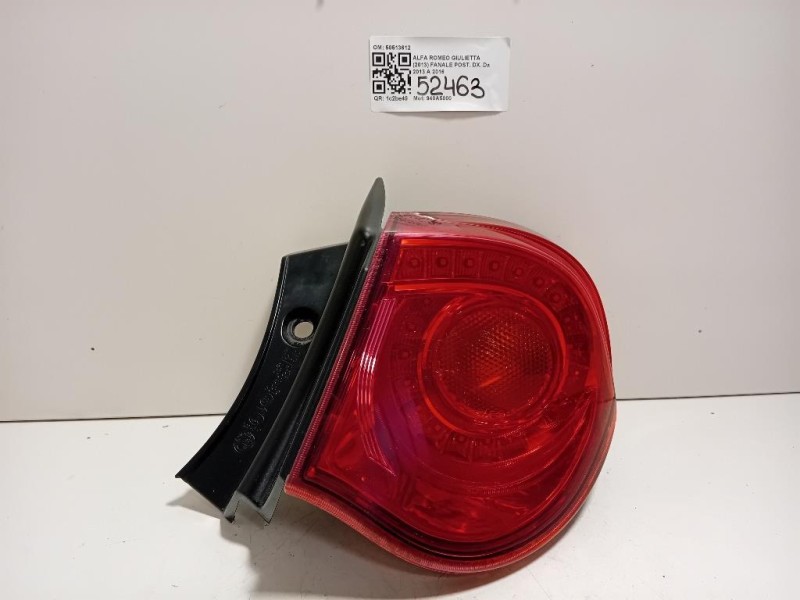 Fanale POST DX 50513612 Alfa Romeo Giulietta 2013