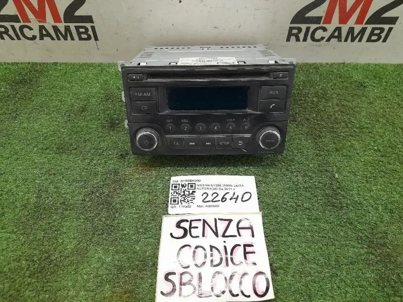 Unità Autoradio 28185BH30D Nissan Nv200 2009
