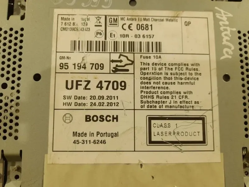 Unità Autoradio 95194709 Opel Antara A 2011