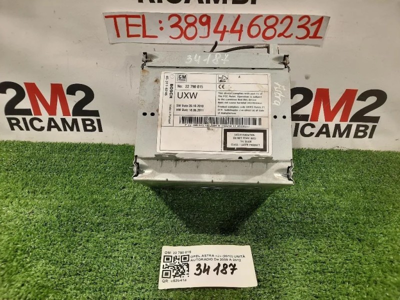 Unità Autoradio 22 790 015 Opel Astra J 2012