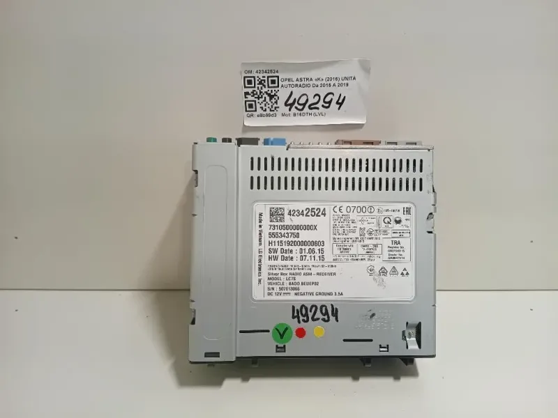 Unità Autoradio 42342524 Opel Astra K 2016