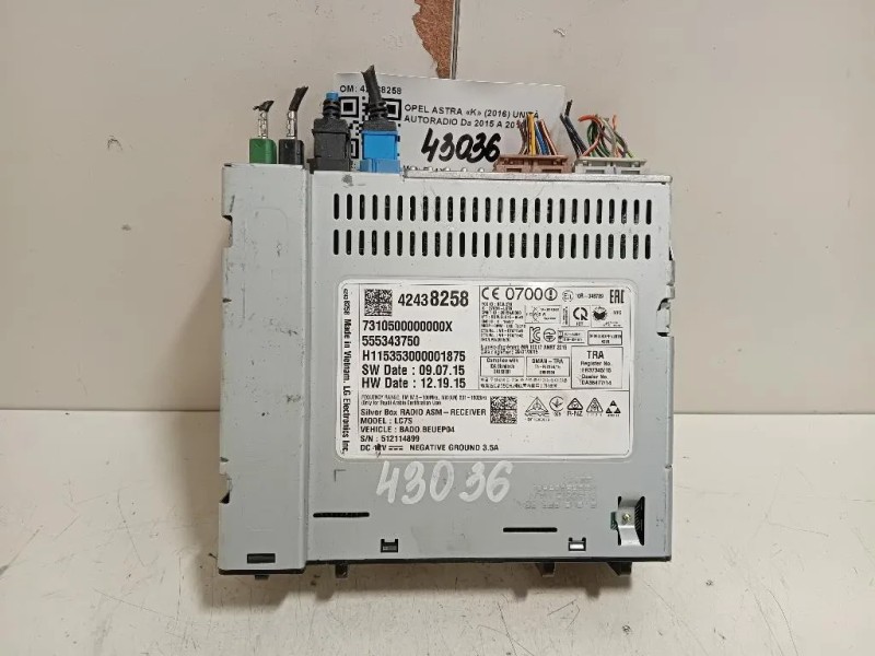 Unità Autoradio 42438258 Opel Astra K 2016