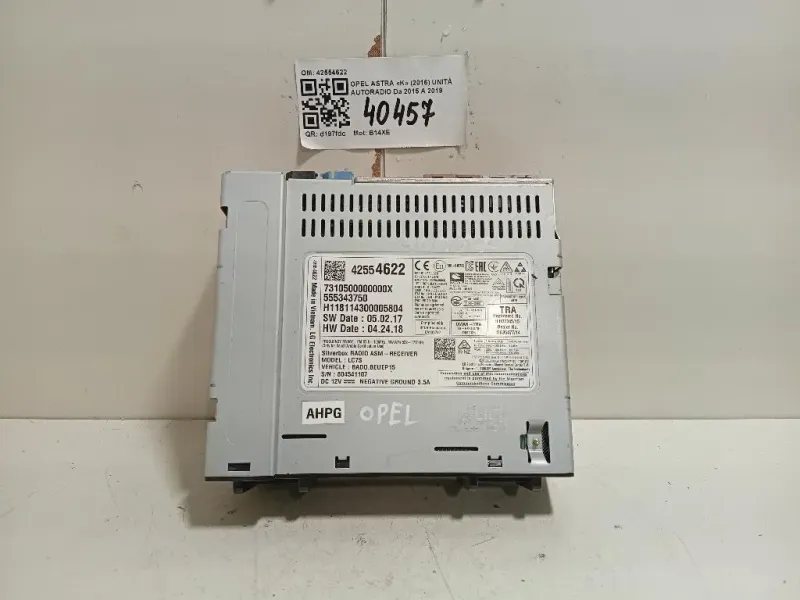 Unità Autoradio 42554622 Opel Astra K 2016