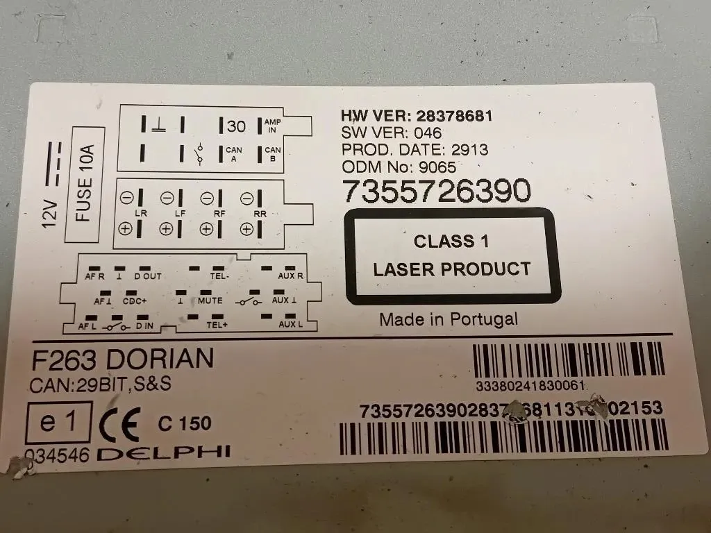 Unità Autoradio 7355726390 Opel Combo D 2012