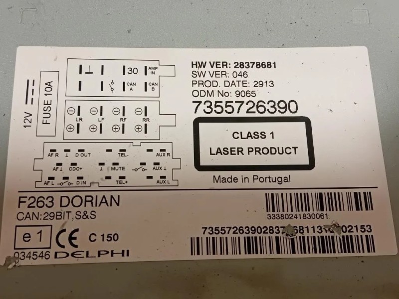 Unità Autoradio 7355726390 Opel Combo D 2012