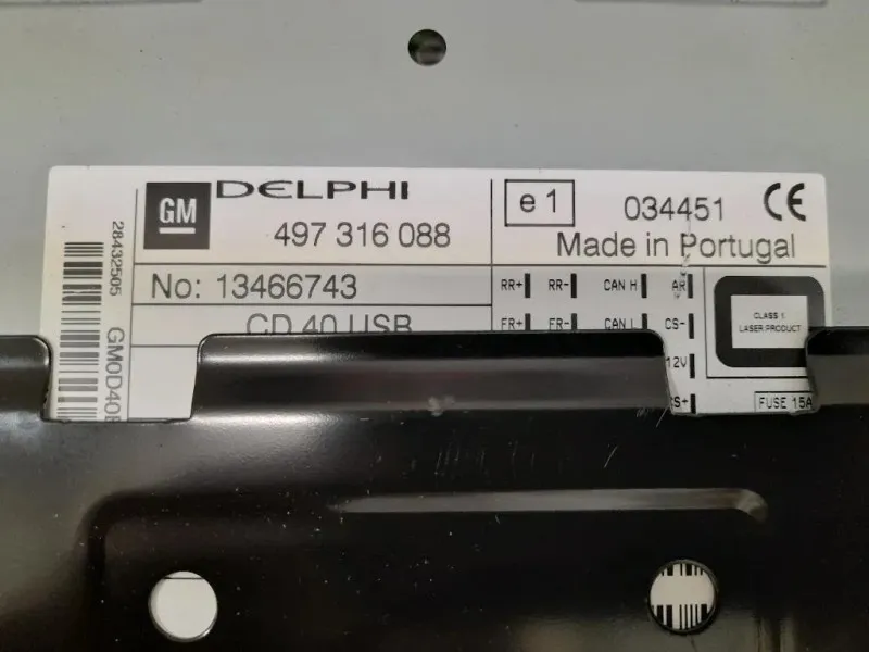 Unità Autoradio 13466743 Opel Corsa D 2011