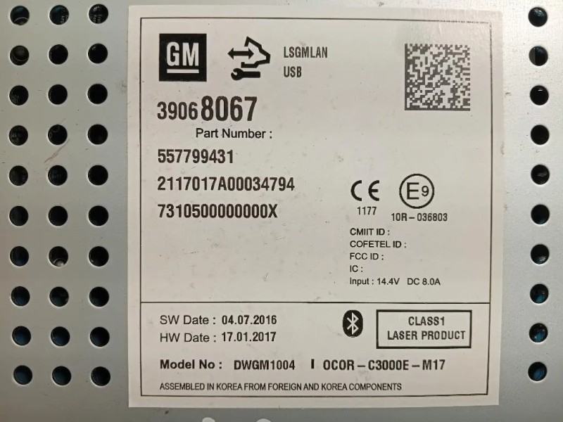 Unità Autoradio 39068067 Opel Corsa E 2014