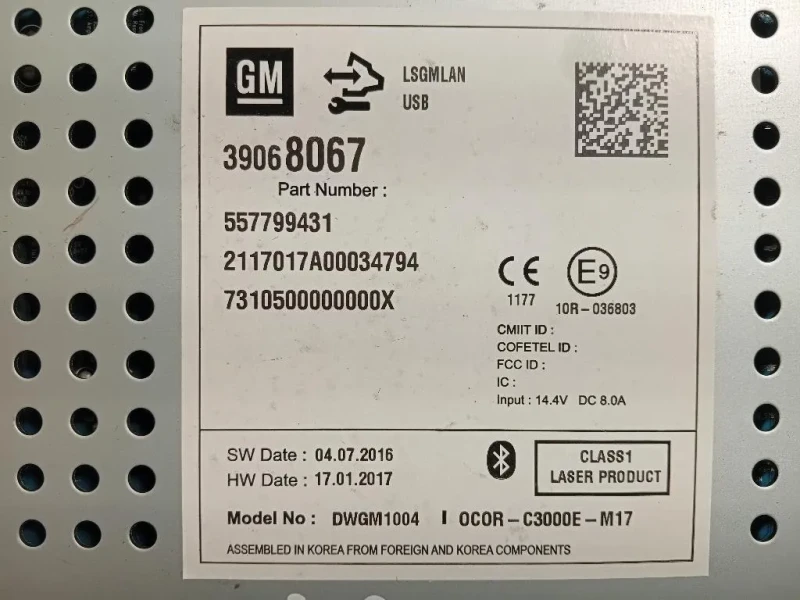 Unità Autoradio 39068067 Opel Corsa E 2014