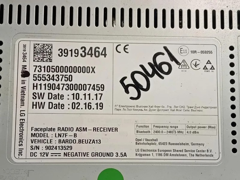 Unità Autoradio 39193464 Opel Corsa E 2014