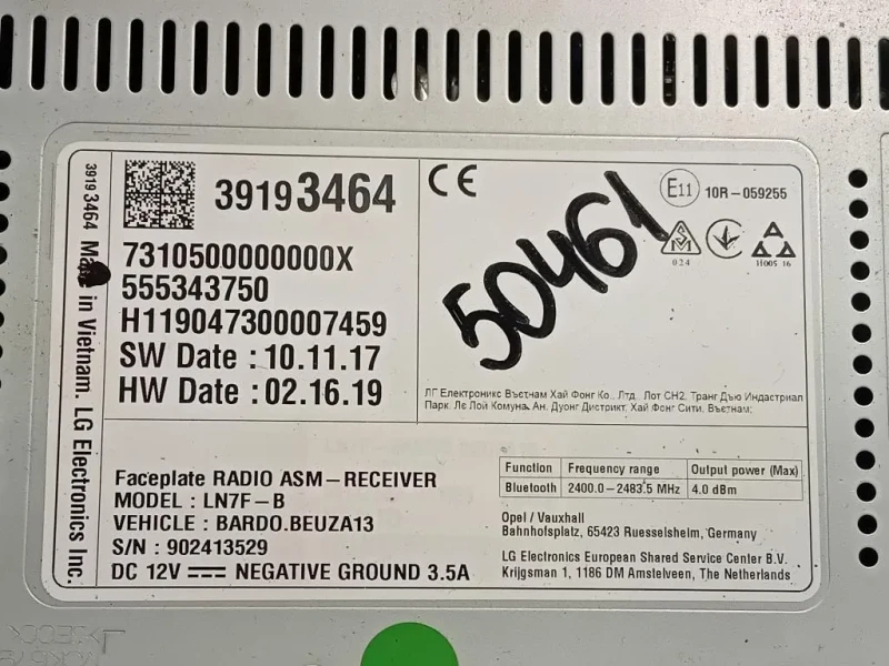 Unità Autoradio 39193464 Opel Corsa E 2014