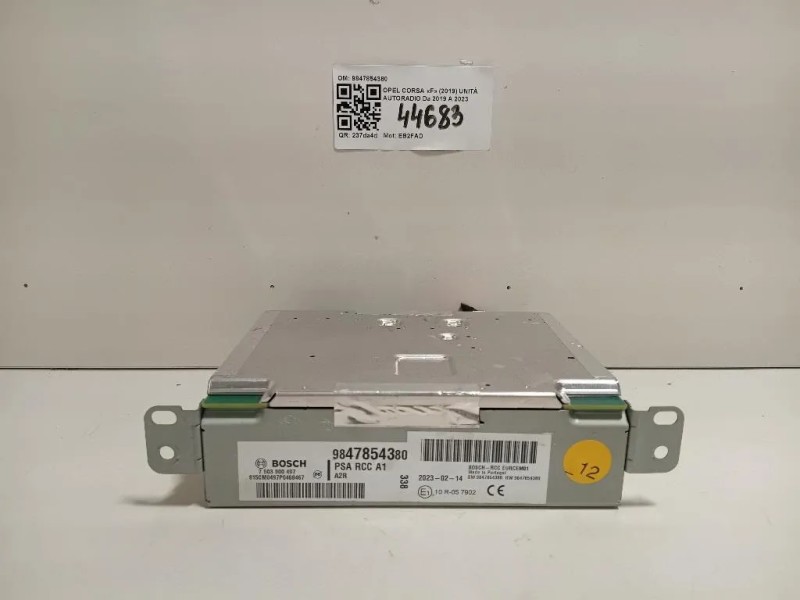 Unità Autoradio 9847854380 Opel Corsa F 2019