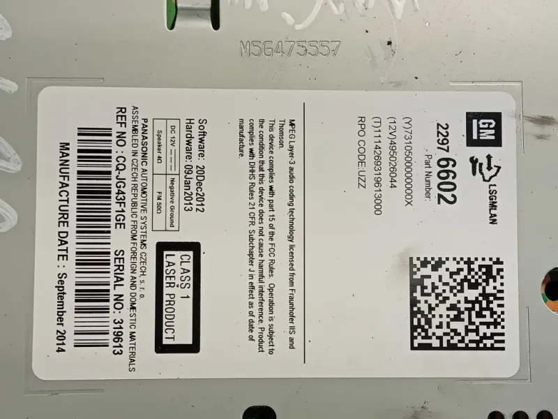 Unità Autoradio 22976602 Opel Meriva B 2014