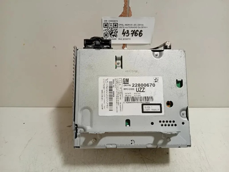 Unità Autoradio 22800670 Opel Meriva B 2014