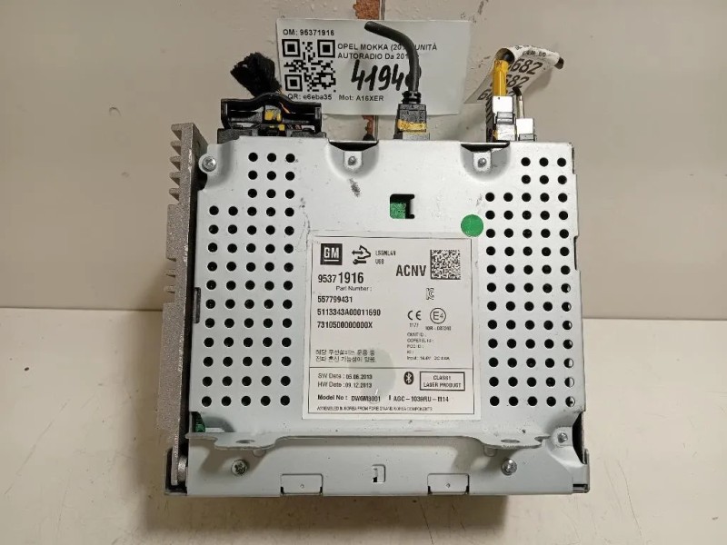 Unità Autoradio 95371916 Opel Mokka 2013