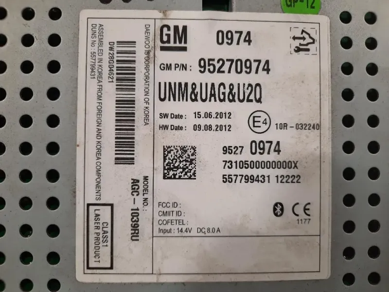 Unità Autoradio 95270974 Opel Mokka 2013