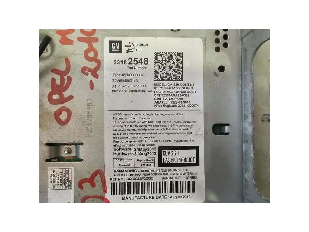 Unità Autoradio 95369363 Opel Mokka 2013