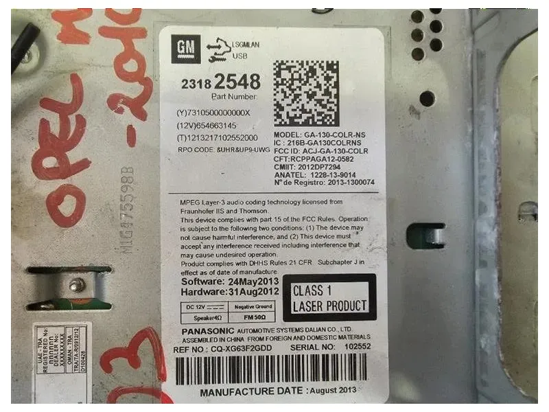 Unità Autoradio 95369363 Opel Mokka 2013