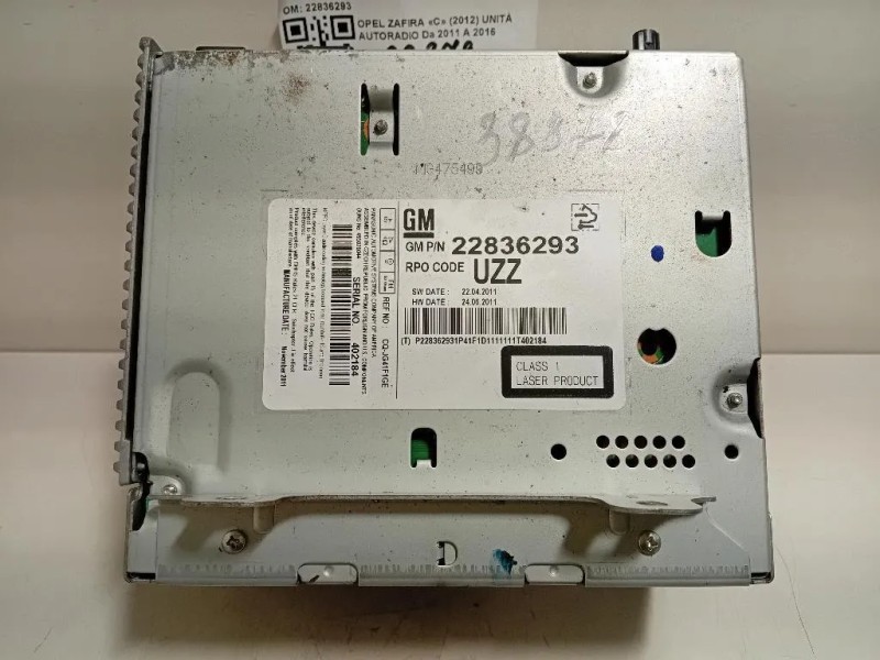 Unità Autoradio 22836293 Opel Zafira C 2012