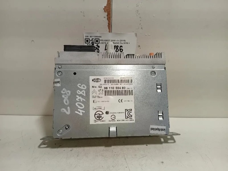 Unità Autoradio 9811066480 Peugeot 2008 I 2016