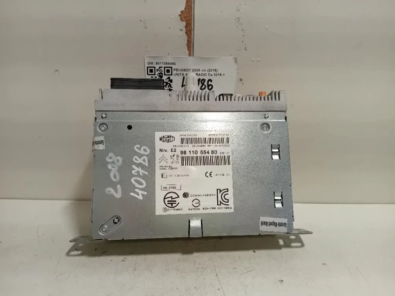Unità Autoradio 9811066480 Peugeot 2008 I 2016