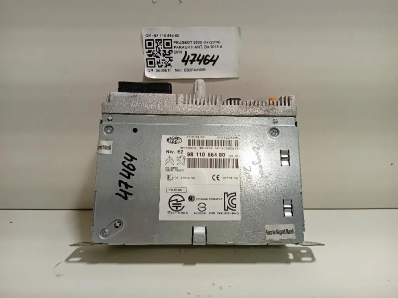 Unità Autoradio 98 110 664 80 Peugeot 2008 I 2016