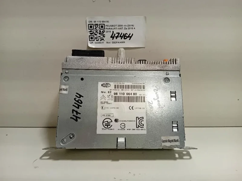 Unità Autoradio 98 110 664 80 Peugeot 2008 I 2016