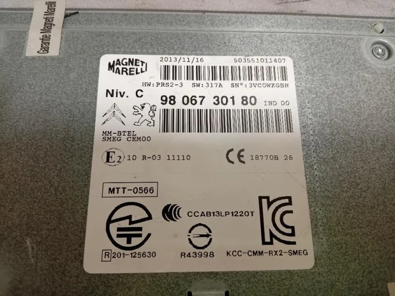 Unità Autoradio 9806730180 Peugeot 208 I 2012