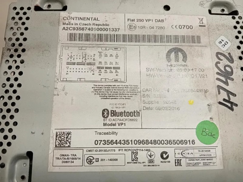 Unità Autoradio 07356443510 Peugeot Boxer III 2014