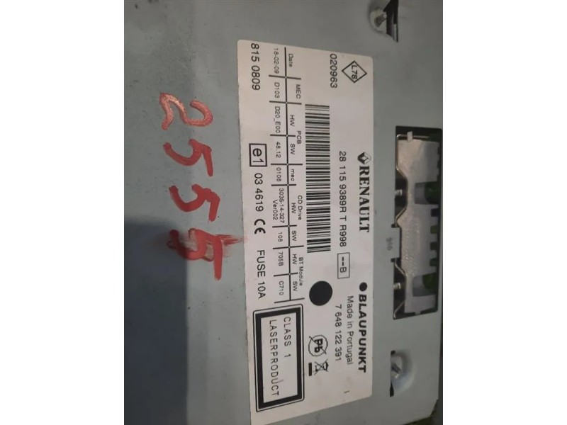 Unità Autoradio 281151350R Renault Mégane III 2012