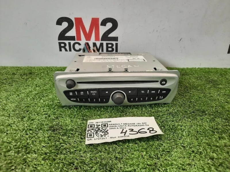 Unità Autoradio 281151029R LETTORE CD Renault Mégane III SW 2009