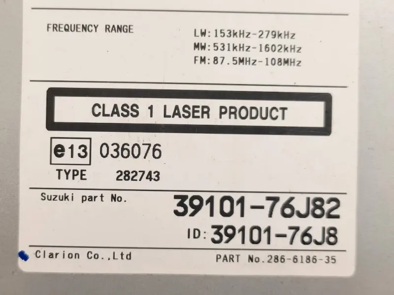 Unità Autoradio 39101-76J82 Suzuki Jimny I 1999