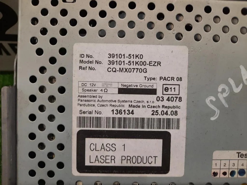 Unità Autoradio 3910151K00EZR Suzuki Splash 2008