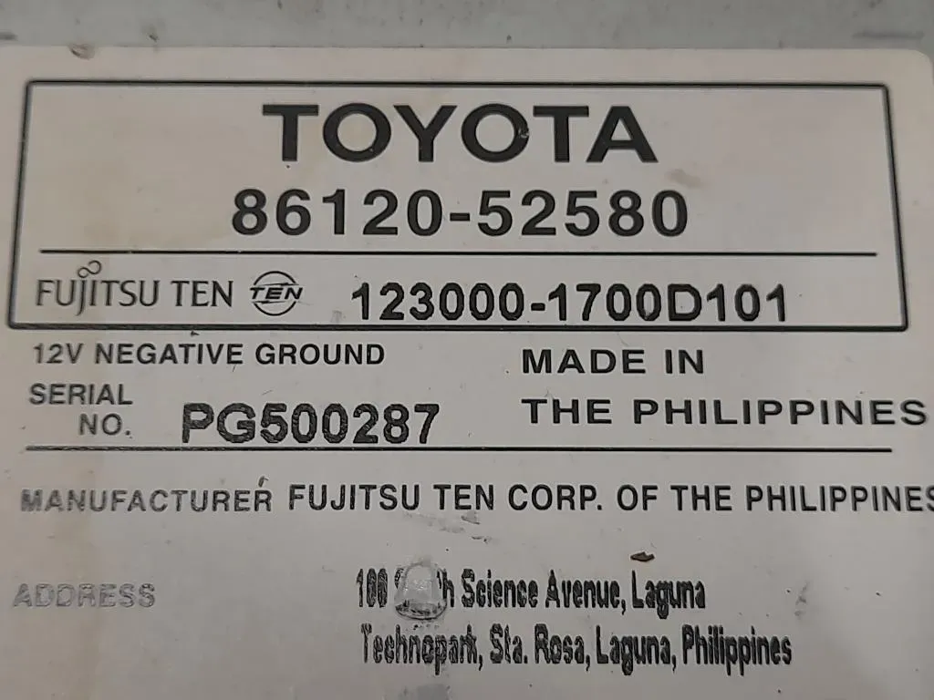 Unità Autoradio 8612052580 Toyota Urban Cruiser 2009