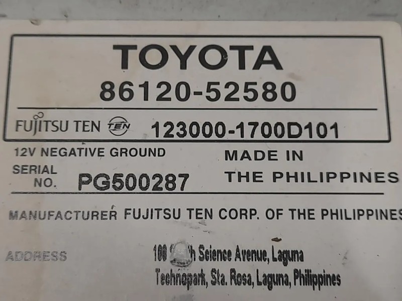 Unità Autoradio 8612052580 Toyota Urban Cruiser 2009