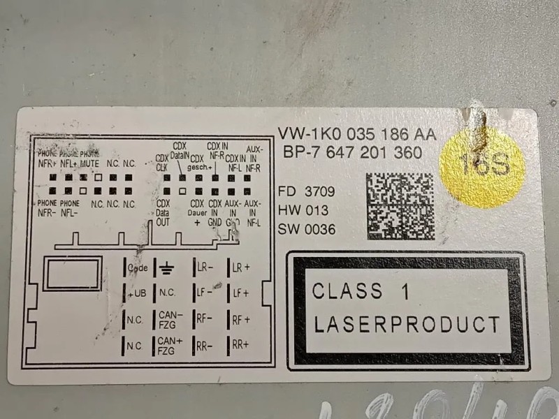 Unità Autoradio 1K0 035 186 AA Volkswagen Caddy III 2004