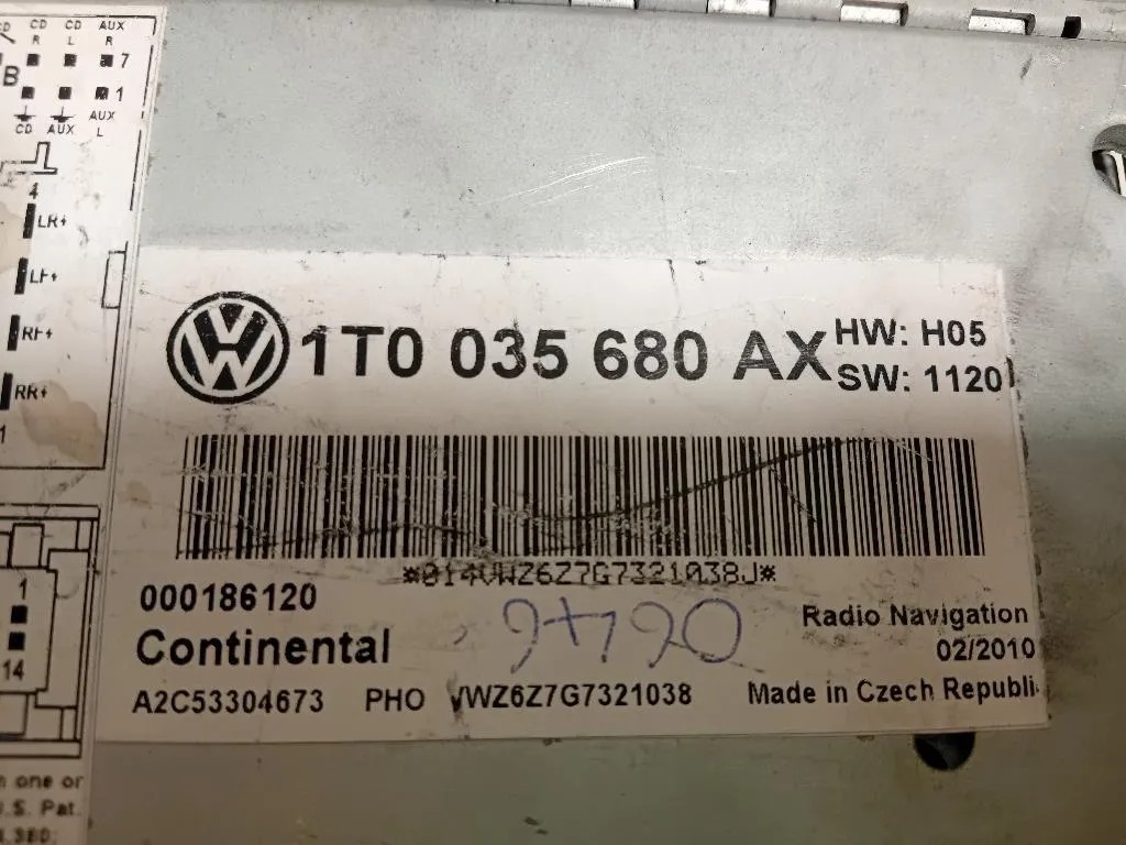 Unità Autoradio 1T0035680AX Volkswagen GOLF VI 2009