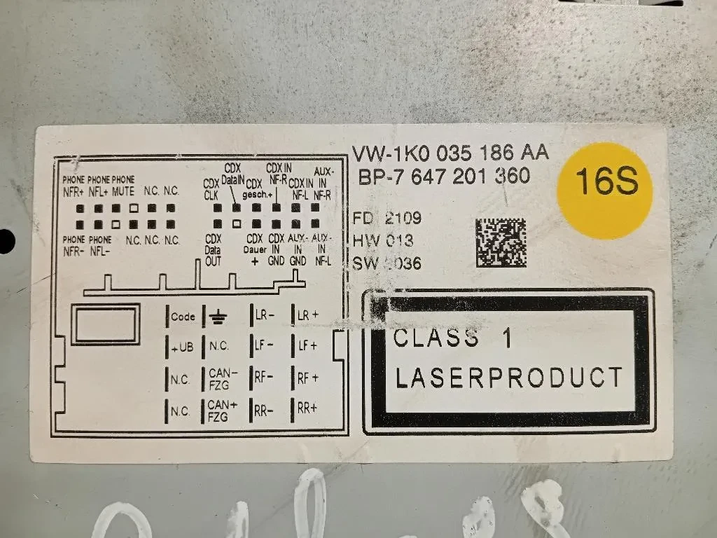 Unità Autoradio 1K0 035 186 AA Volkswagen GOLF VI 2009