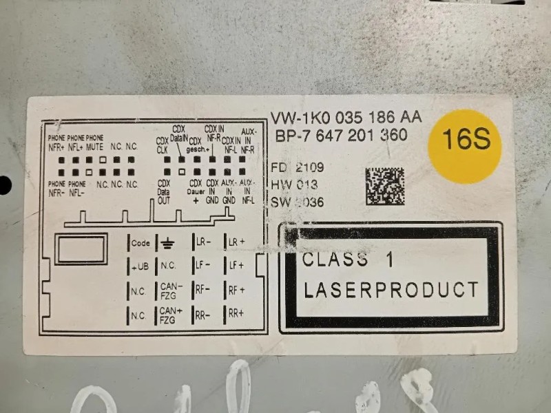 Unità Autoradio 1K0 035 186 AA Volkswagen GOLF VI 2009