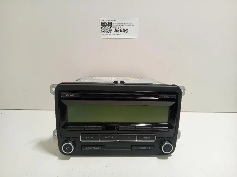 Unità Autoradio 1K0 035 186 AA Volkswagen GOLF VI 2009