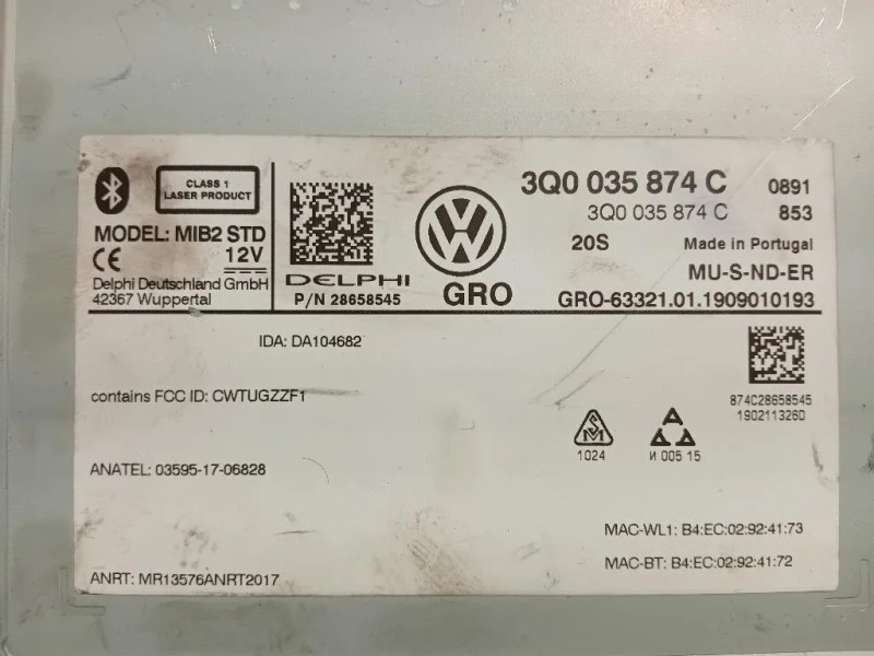 Unità Autoradio 3Q0 035 874 C 3Q0035874C Volkswagen GOLF VII 2013