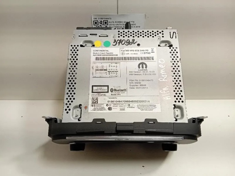 Unita DI Comando Multimediale 01561046470 Alfa Romeo Giulietta 2013